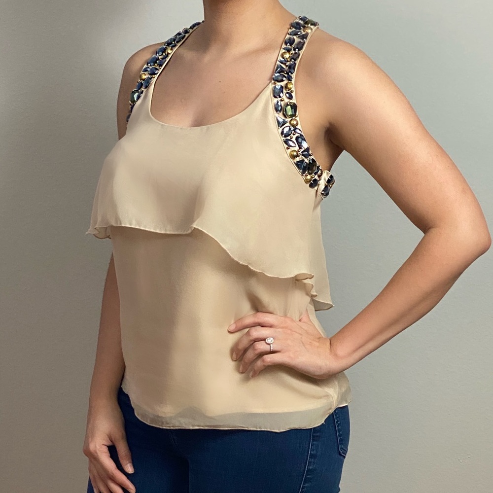 Beige Top with Gemstones